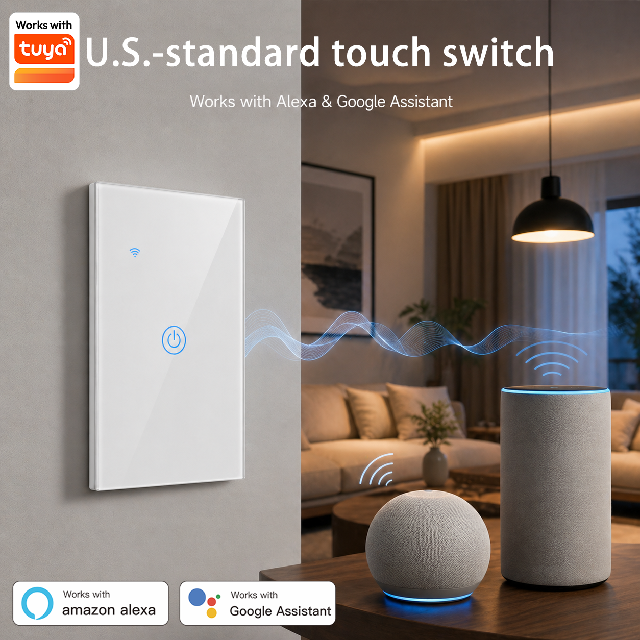 Smart Home Switch - Tuya US Standard Touch Light Switch