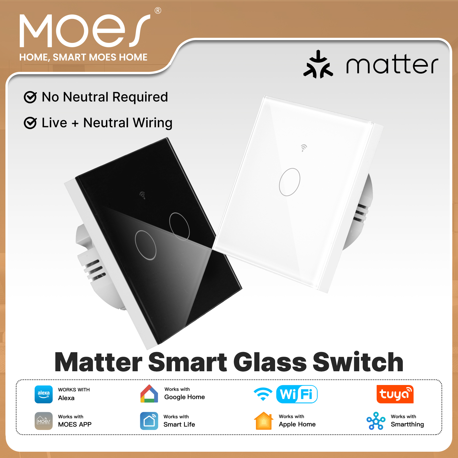 Smart Home Hub Apple - MOES Tuya Matter WiFi Smart Light
