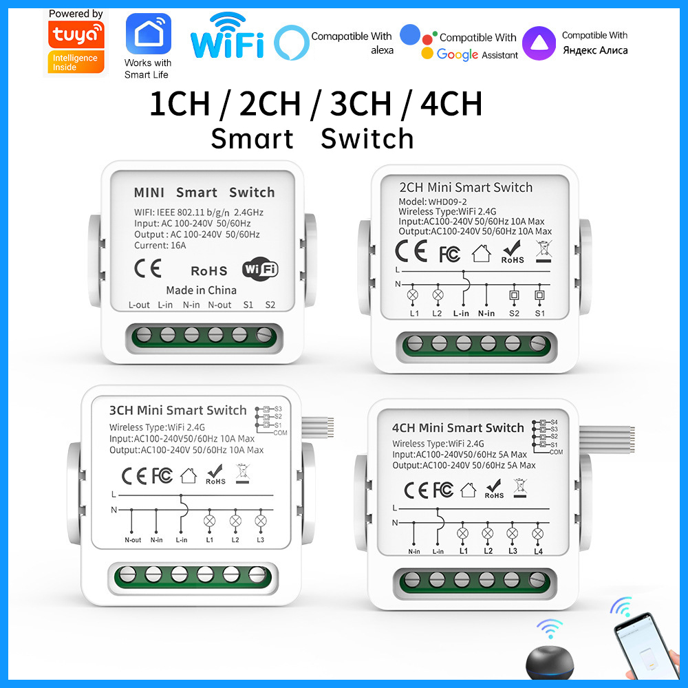 Tuya WiFi Smart Switch 1/2/3/4 – обзор и цена Smart Home Switch