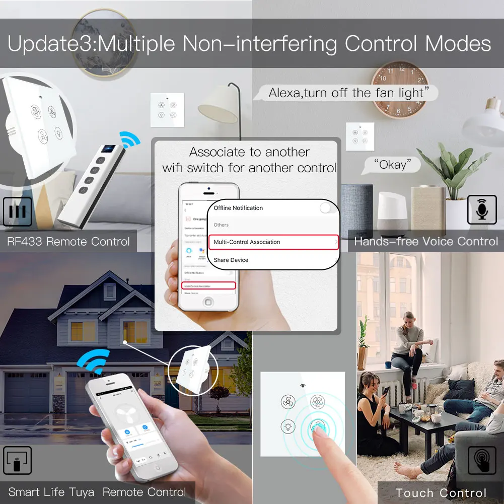 New WiFi RF Smart Ceiling Fan  – обзор и цена Smart Home Ventilation