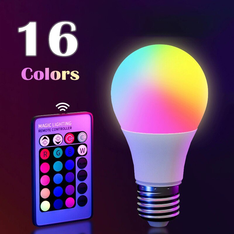 E27 220V 16 Colors RGB Bulb LE – обзор и цена Voice Control Light Bulb