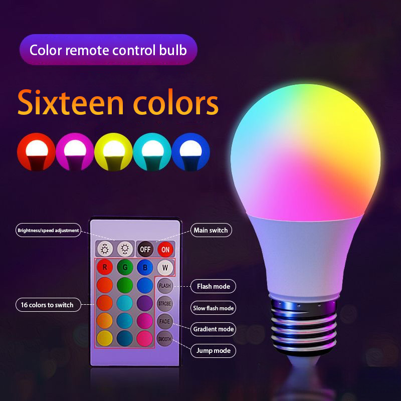 E27 220V 16 Colors RGB Bulb LE – обзор и цена Voice Control Light Bulb
