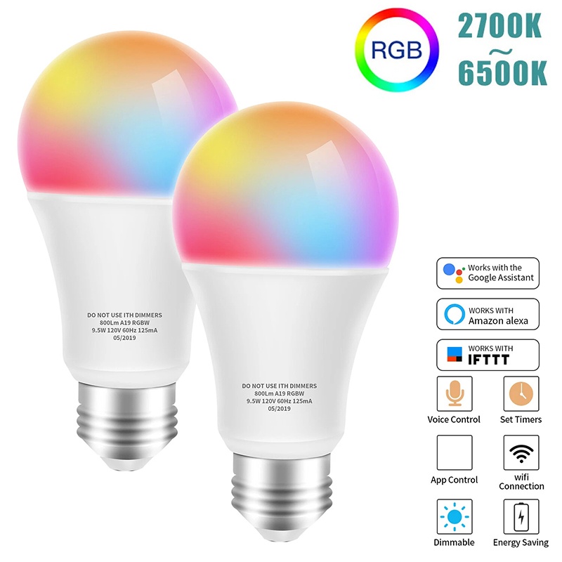 E27 WiFi Smart LED Bulb RGBCW  – обзор и цена Voice Control Light Bulb
