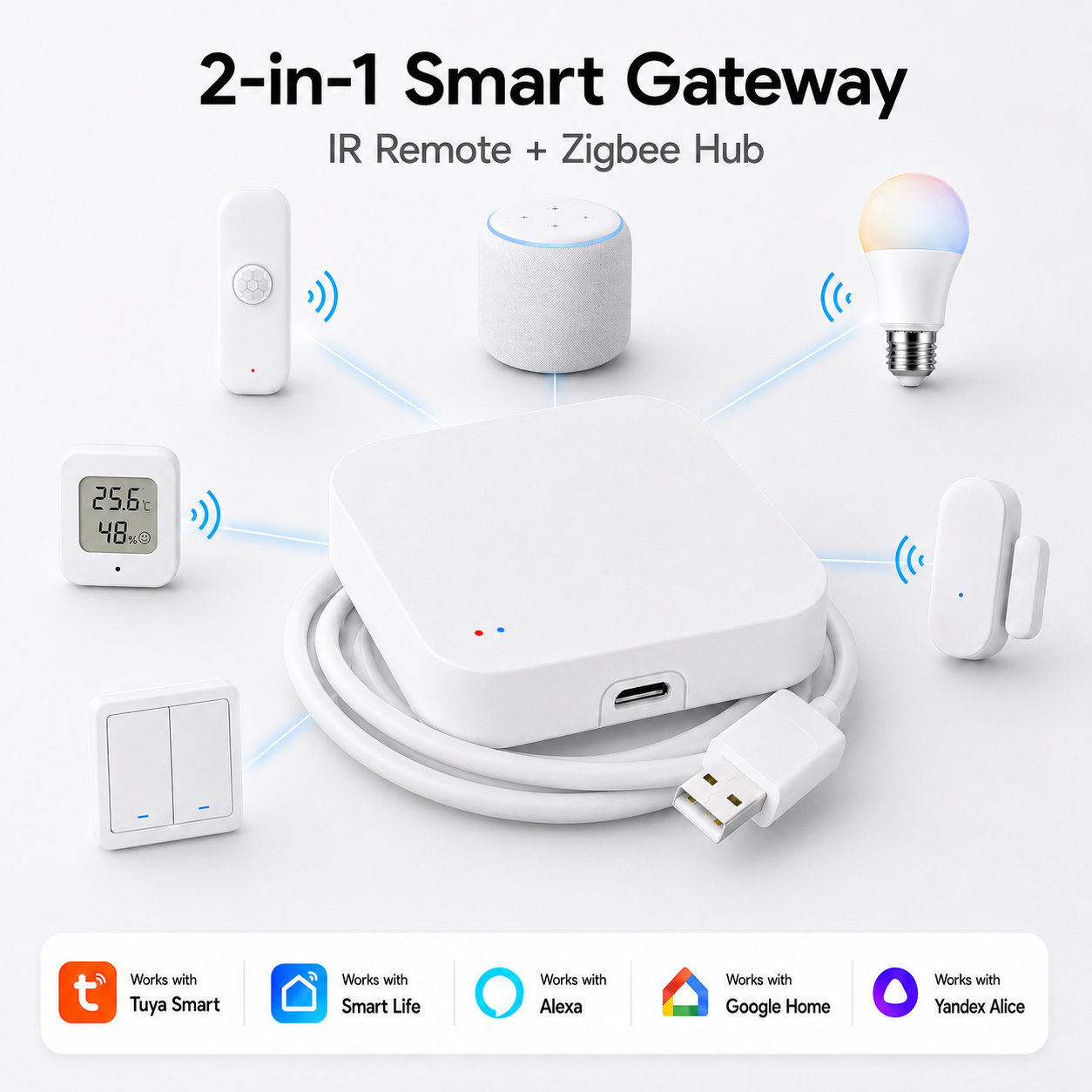 Tuya Zigbee 3.0 Gateway IR Rem – обзор и цена Smart Home Wifi Hub