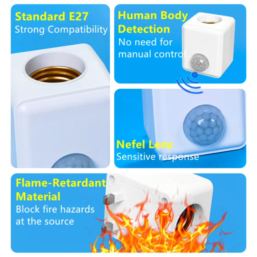 EU/US Plug E27 PIR Motion Sens – обзор и цена Voice Control Light Bulb
