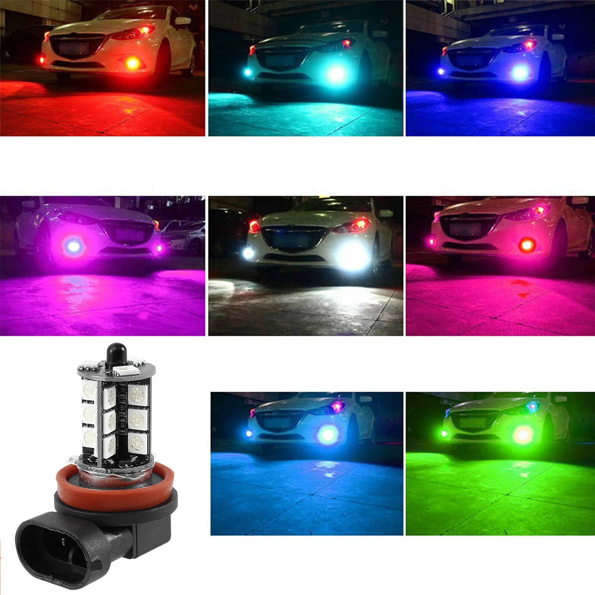 2PCS 27 LED Car Fog Lights H8/ – обзор и цена Voice Control Light Bulb