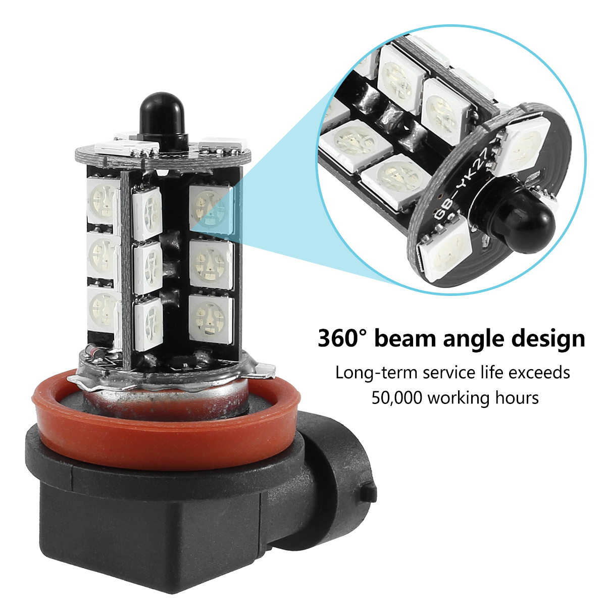 2PCS 27 LED Car Fog Lights H8/ – обзор и цена Voice Control Light Bulb