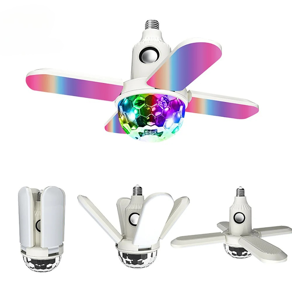 E27 LED Bulb Fan Four-leaf Bla – обзор и цена Voice Control Light Bulb