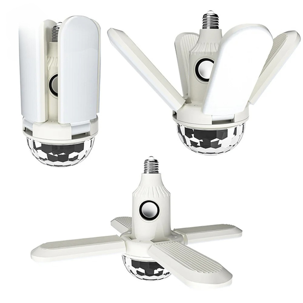 E27 LED Bulb Fan Four-leaf Bla – обзор и цена Voice Control Light Bulb