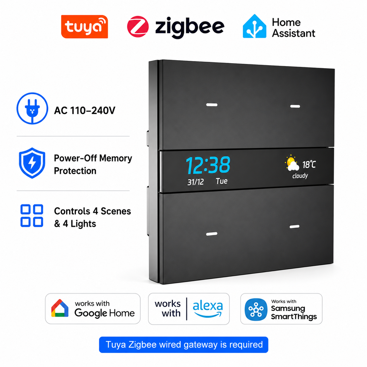 M8 Pro Zigbee Smart Switch Pan – обзор и цена Smart Home Hotel