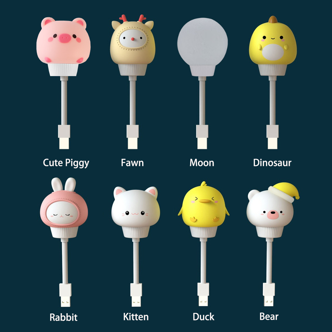 USB Night Light LED Cute Carto – обзор и цена Voice Control Light Bulb