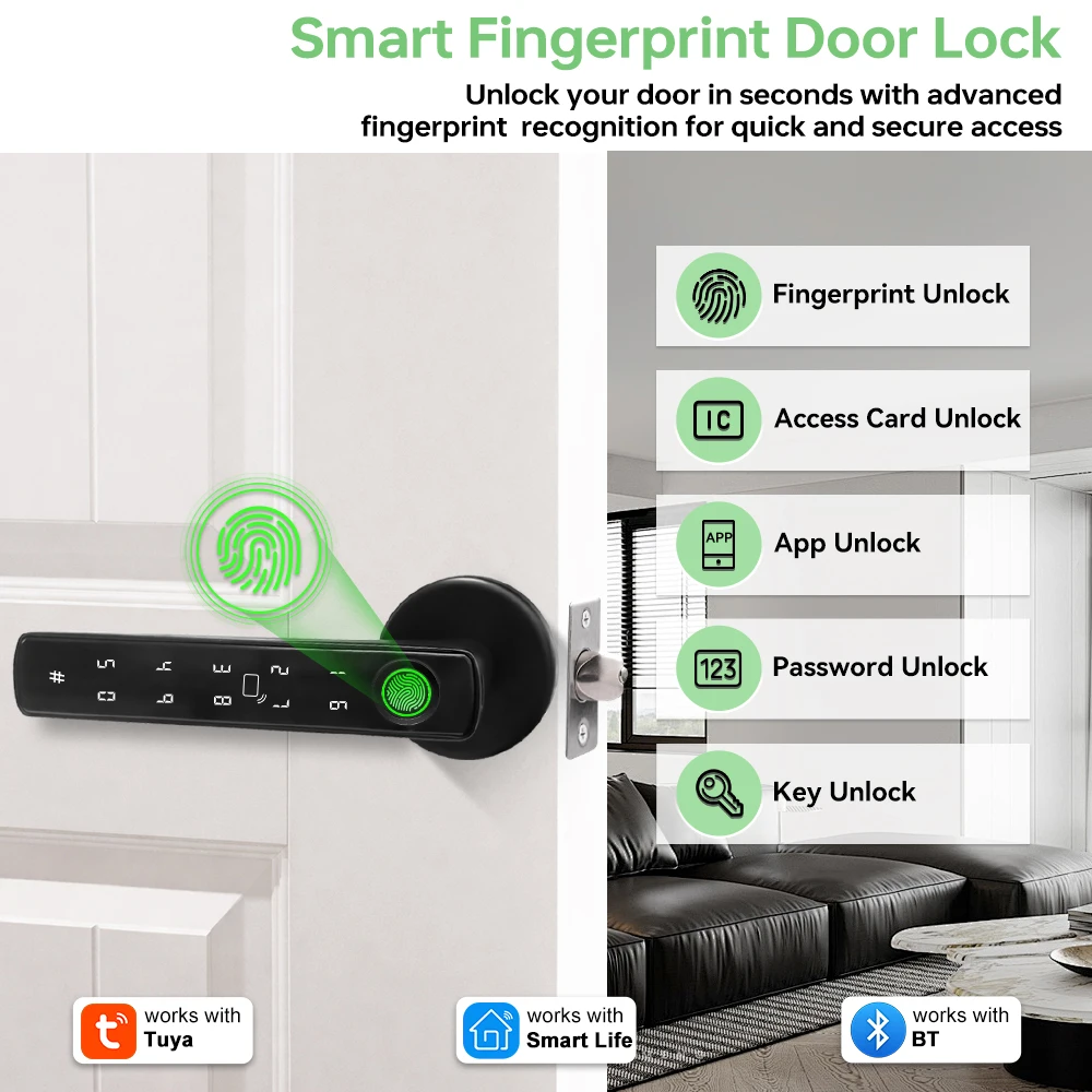 Tuya Bluetooth Smart Fingerpri – обзор и цена Smart Home Door Lock