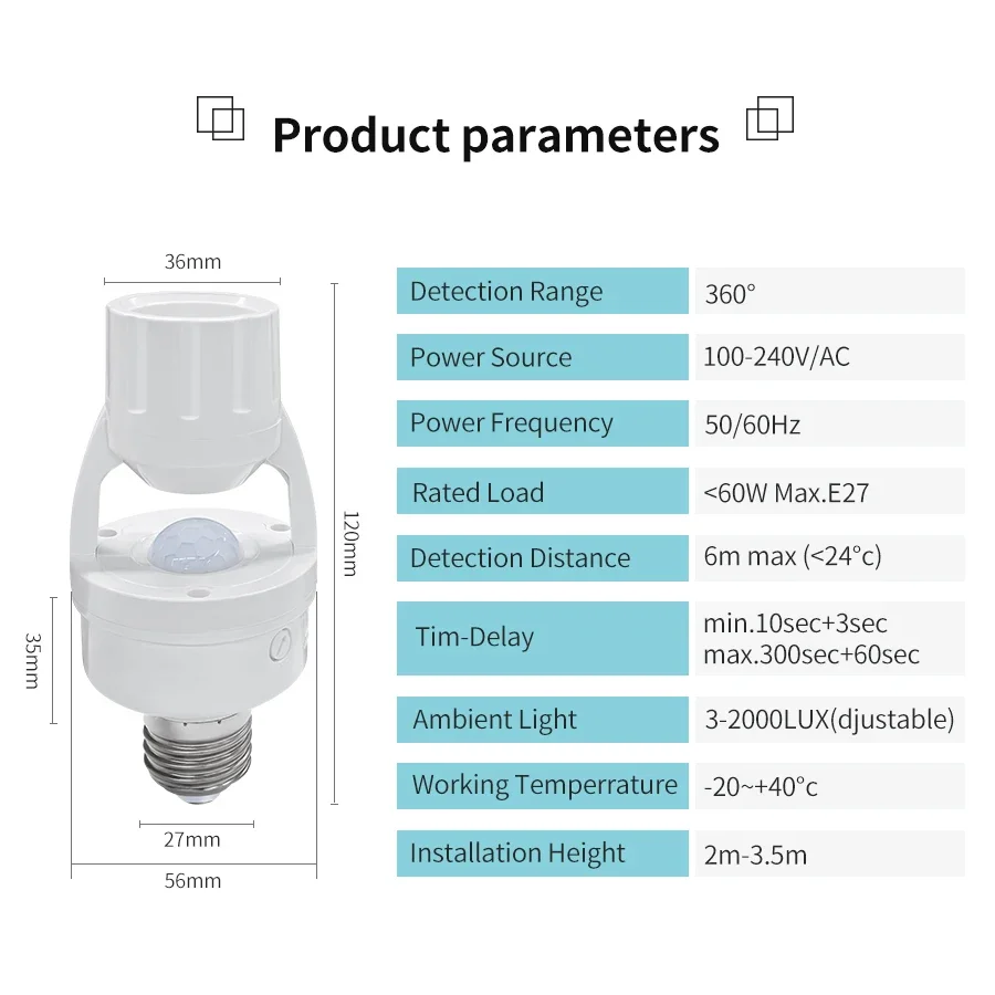 PIR Motion Sensor E27 Bulb Soc – обзор и цена Voice Control Light Bulb